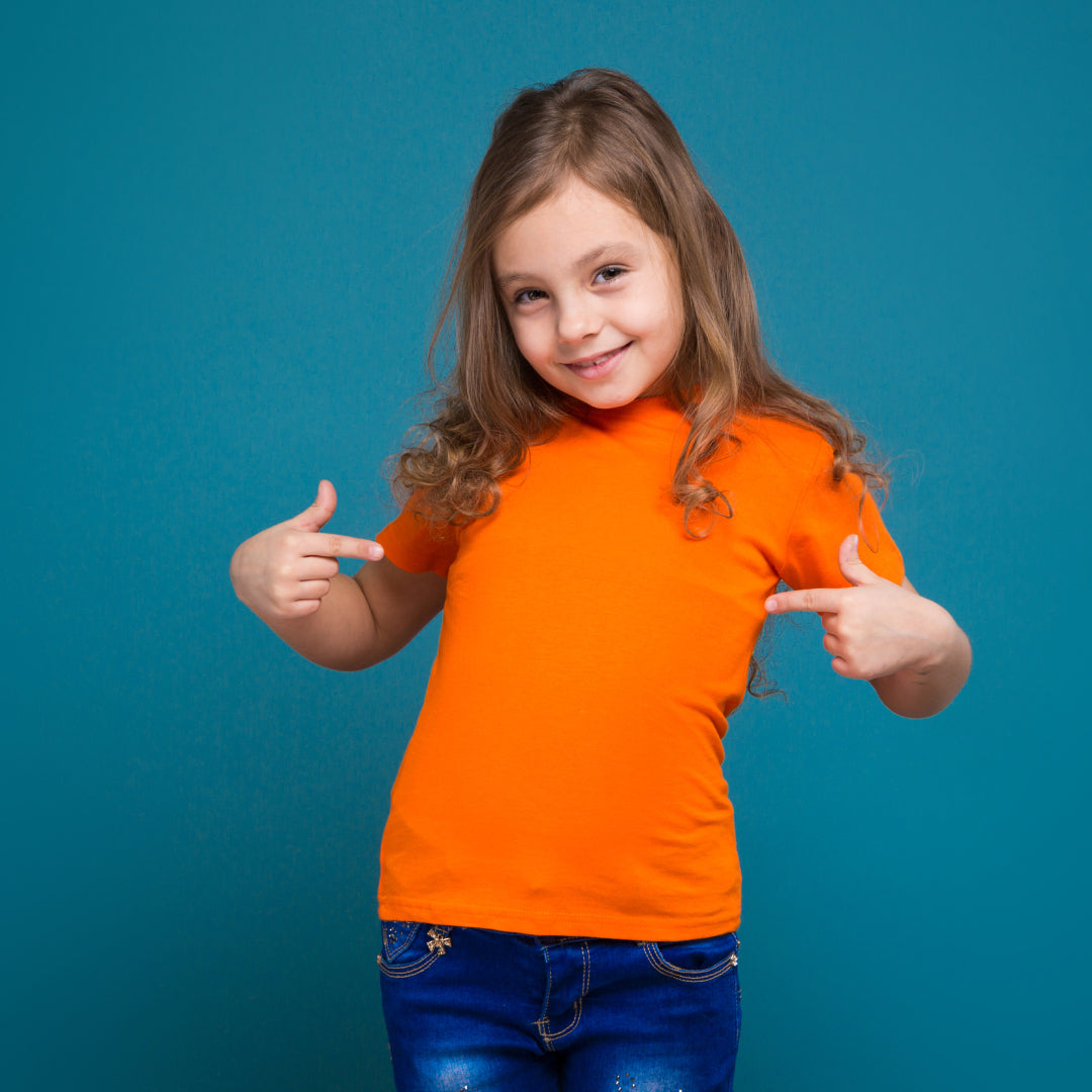 Kids' Bright Orange Crew Neck T-Shirt