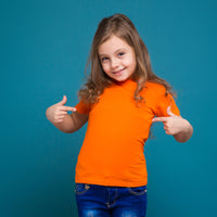 Kids' Bright Orange Crew Neck T-Shirt