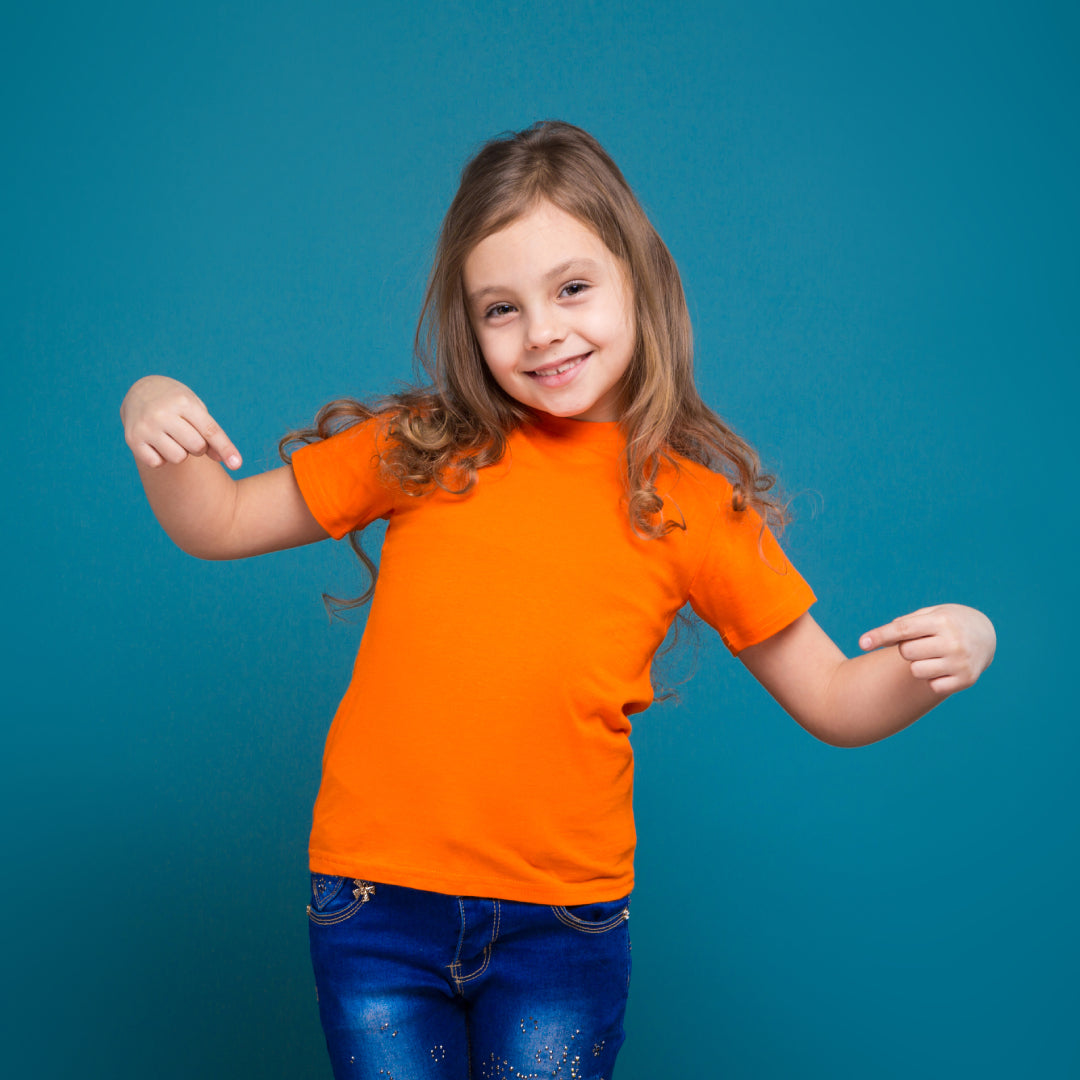 Kids' Bright Orange Crew Neck T-Shirt