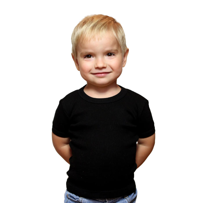 Classic Black Ribbed T-Shirt