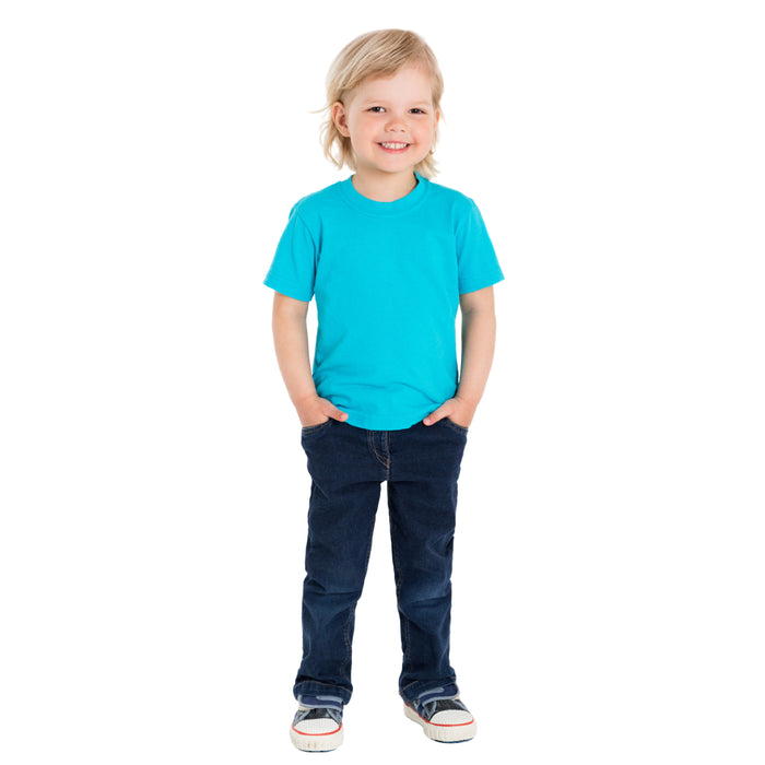 Aqua Blue T-Shirt & Dark Denim Jeans